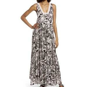 black strapless tiered maxi dress Tiana Tiered Maxi Dress